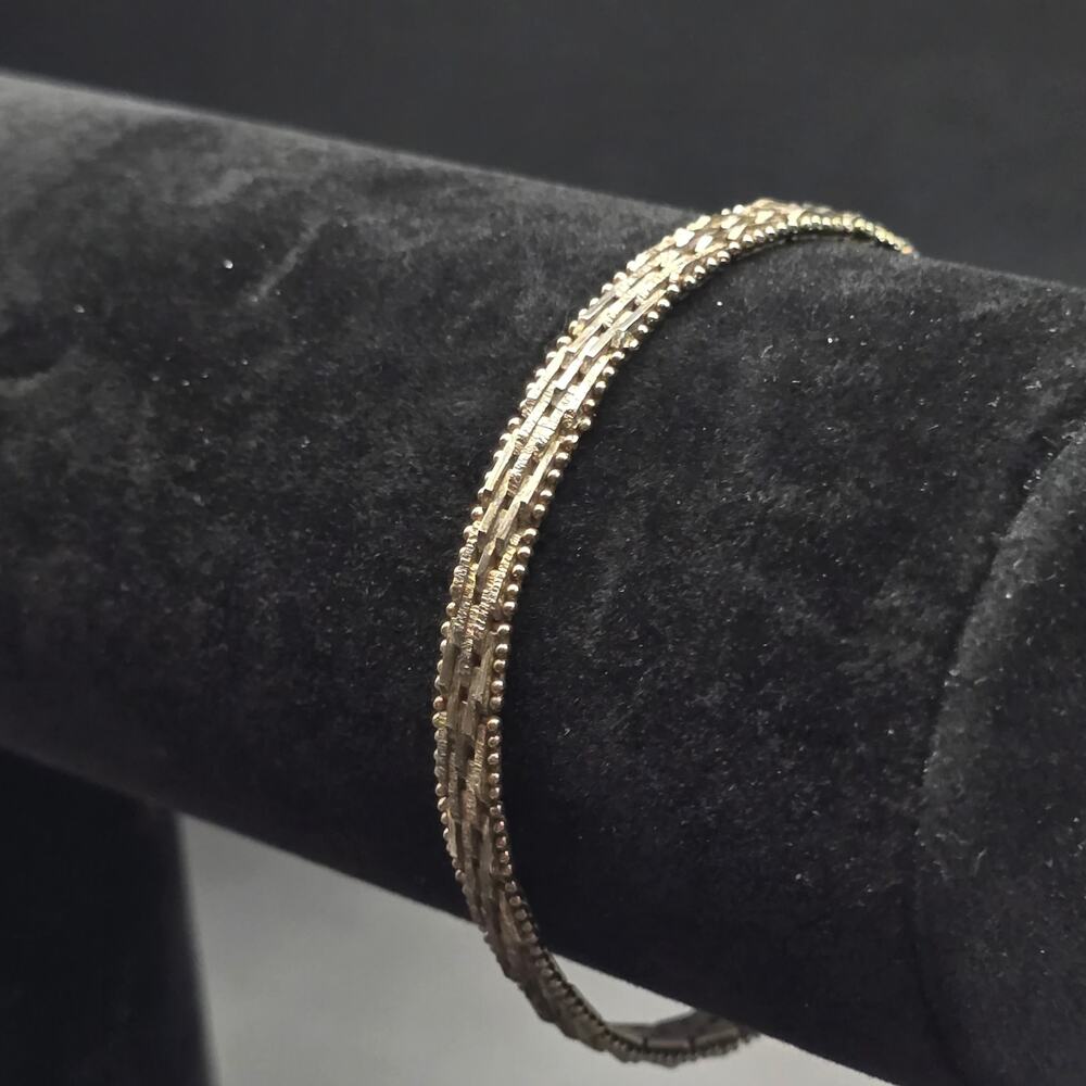 Sterling Silver Basket Weave Bracelet 925 Italy